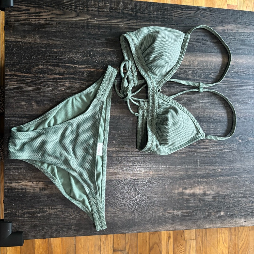 Xhilaration Green Bikini Set Swimwear